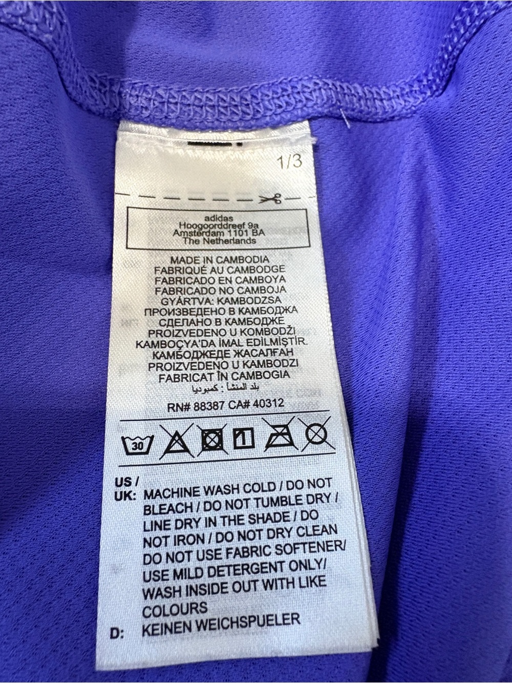 Adidas Running Long Sleeve Performance Top XL Blue Athletic Shirt - Picture 6 of 10